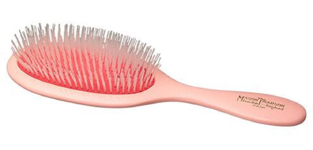 Mason Pearson N3 Handy Size Nylon Hairbrush for Smooth & Shiny Hair - Pink | Perfect for Travel, Home & Salon Use
