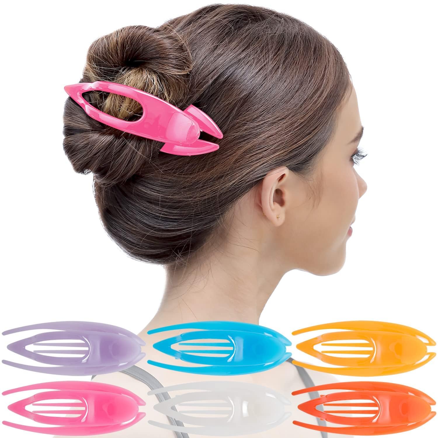 6 Pcs French Concord Curved Hair Clips for Women - No Slip Strong Grip Comfortable Hair Accessories for Girls & Ladies (Multicolor Jelly Candy) - Perfect for School, Work, Parties & Everyday Styling