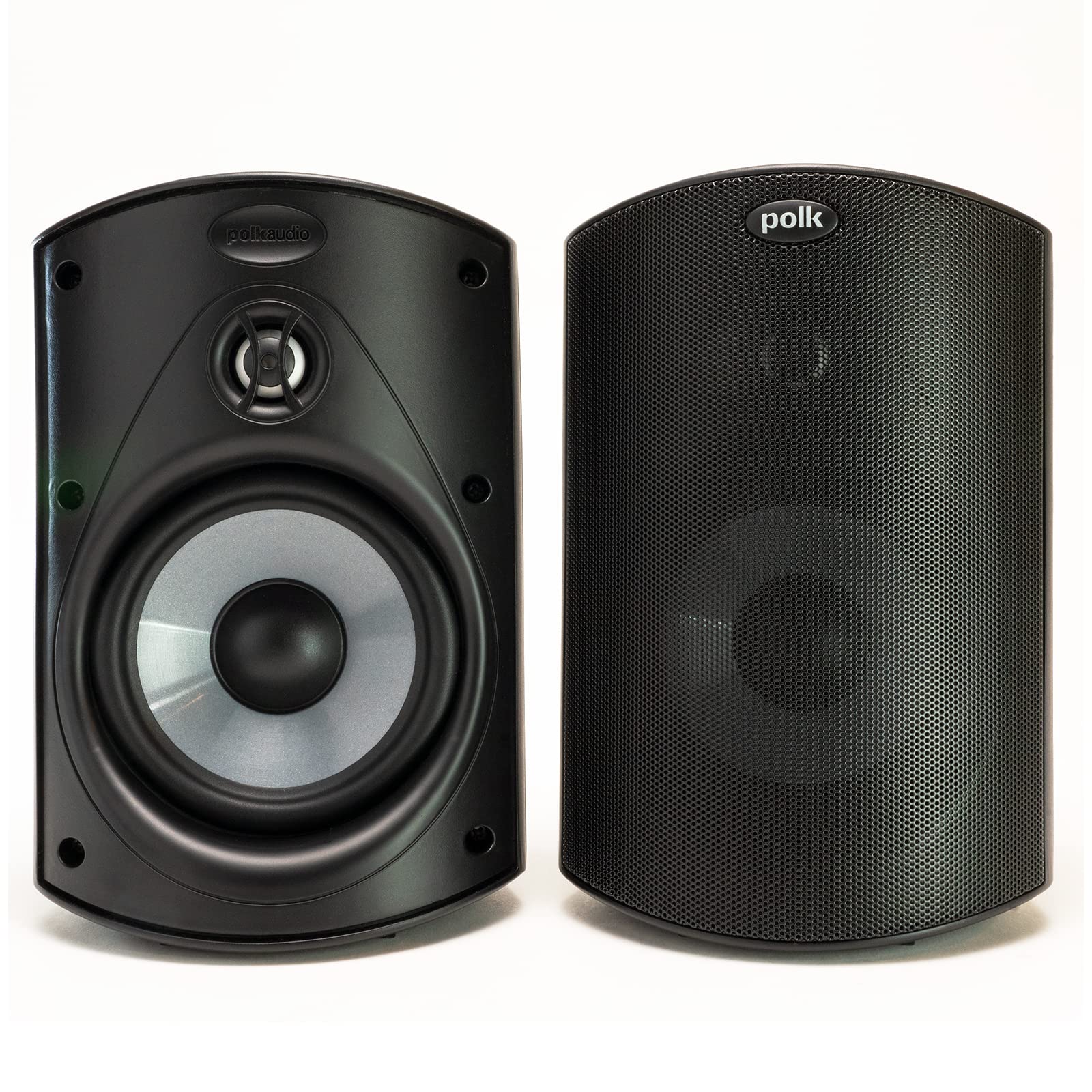 Polk Audio Atrium 4 Outdoor Speakers - Pair of Weatherproof Black Bookshelf Speakers for Patio, Garden & Pool | Includes 16-Gauge Speaker Wire | Perfect for Backyard, Deck & Outdoor Entertainment