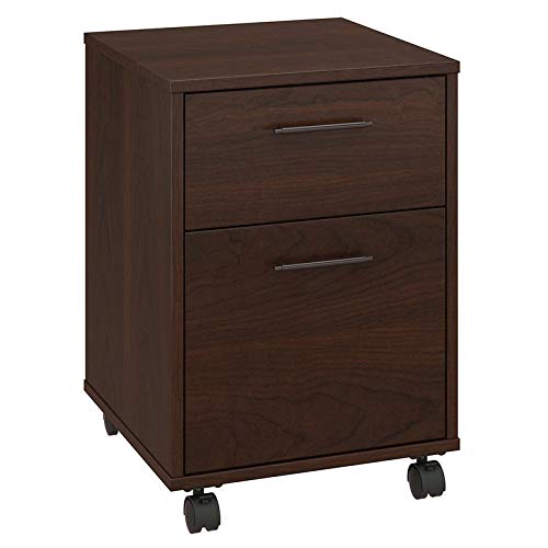 Scranton & Co Key West 2-Drawer Mobile File Cabinet - Bing Cherry Finish | Rolling Office Storage Cabinet for Home & Office Organization