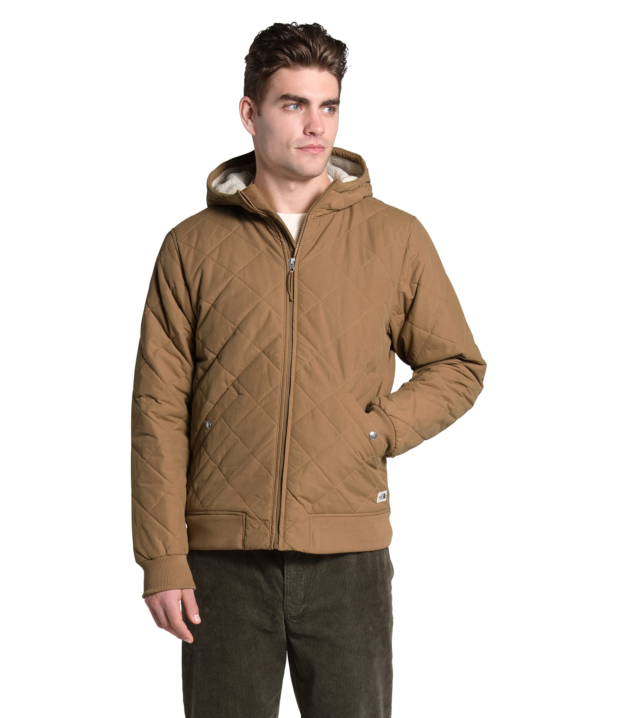 THE NORTH FACE Men's Cuchillo Insulated Full Zip Hoodie Jacket - Utility Brown, Medium Size - Warm Winter Outdoor Hiking & Camping Fleece Pullover