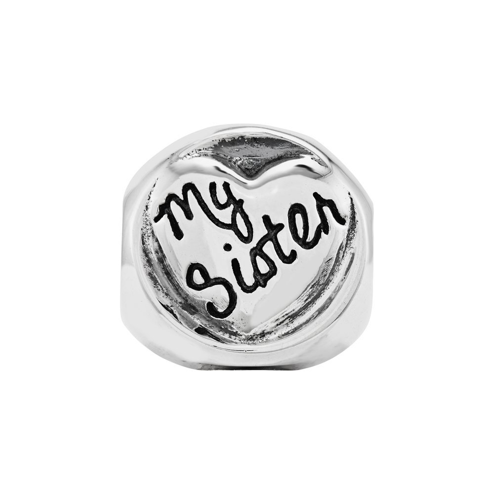 Jewels By Lux Sterling Silver Reflections My Sister My Friend Trilogy Bead - Elegant Friendship Jewelry for Sisters, Best Friends & Special Occasions