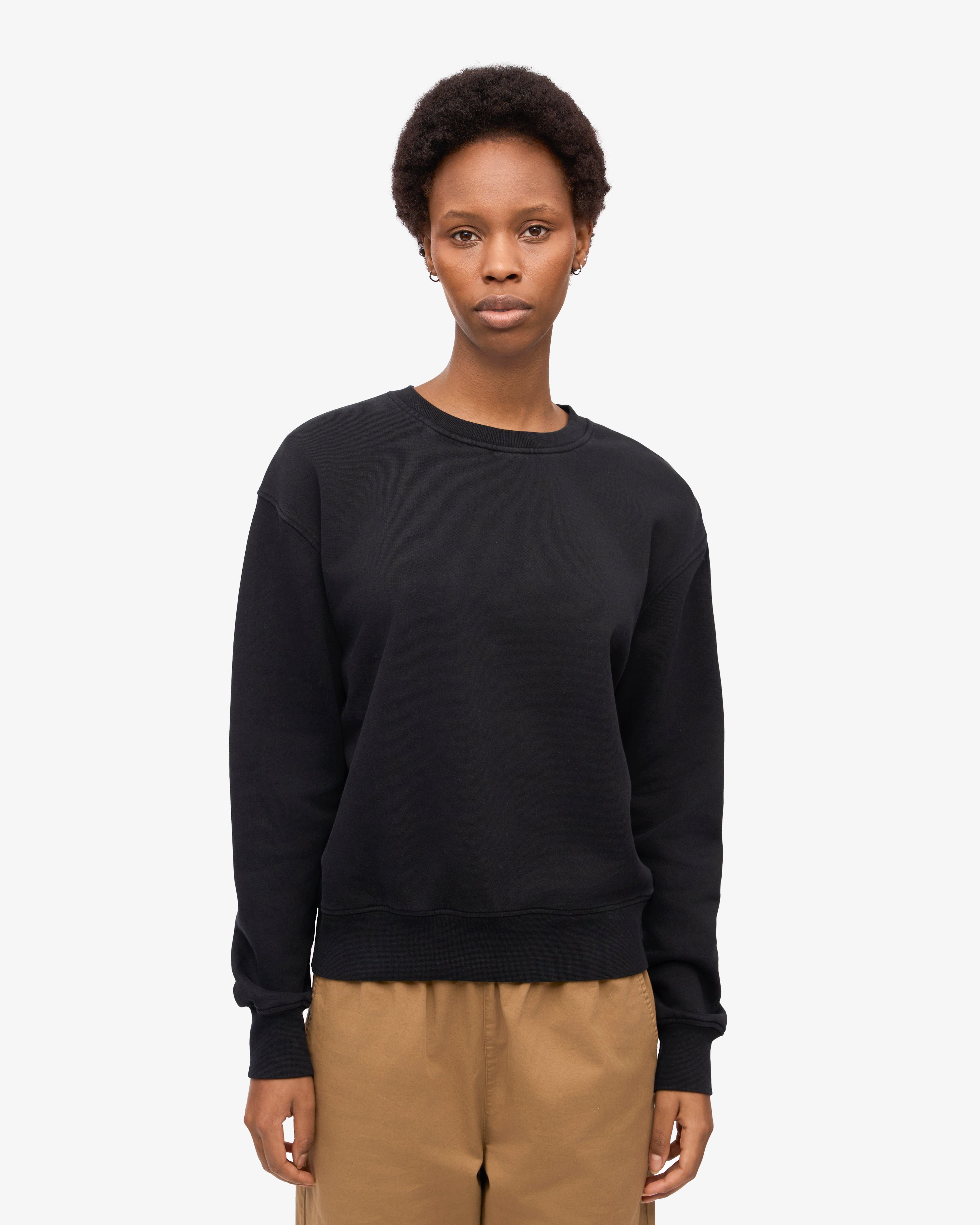 Organic Cotton Women's Classic Crew Neck T-Shirt - Deep Black | Soft & Comfortable for Casual Wear, Layering & Everyday Outfits