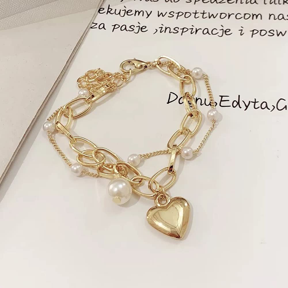 Shining Diva Fashion Gold Plated Charm Bracelet for Women & Girls - Elegant Adjustable Jewelry Gift for Birthday, Anniversary & Special Occasions (RR14531B)