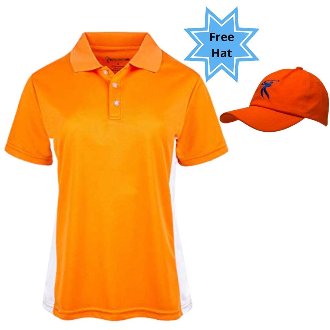Women's French Cut Short Sleeve Golf T-Shirt - Breathable Comfort Fit with Free Golf Hat | Perfect for Golfing, Tennis & Casual Wear