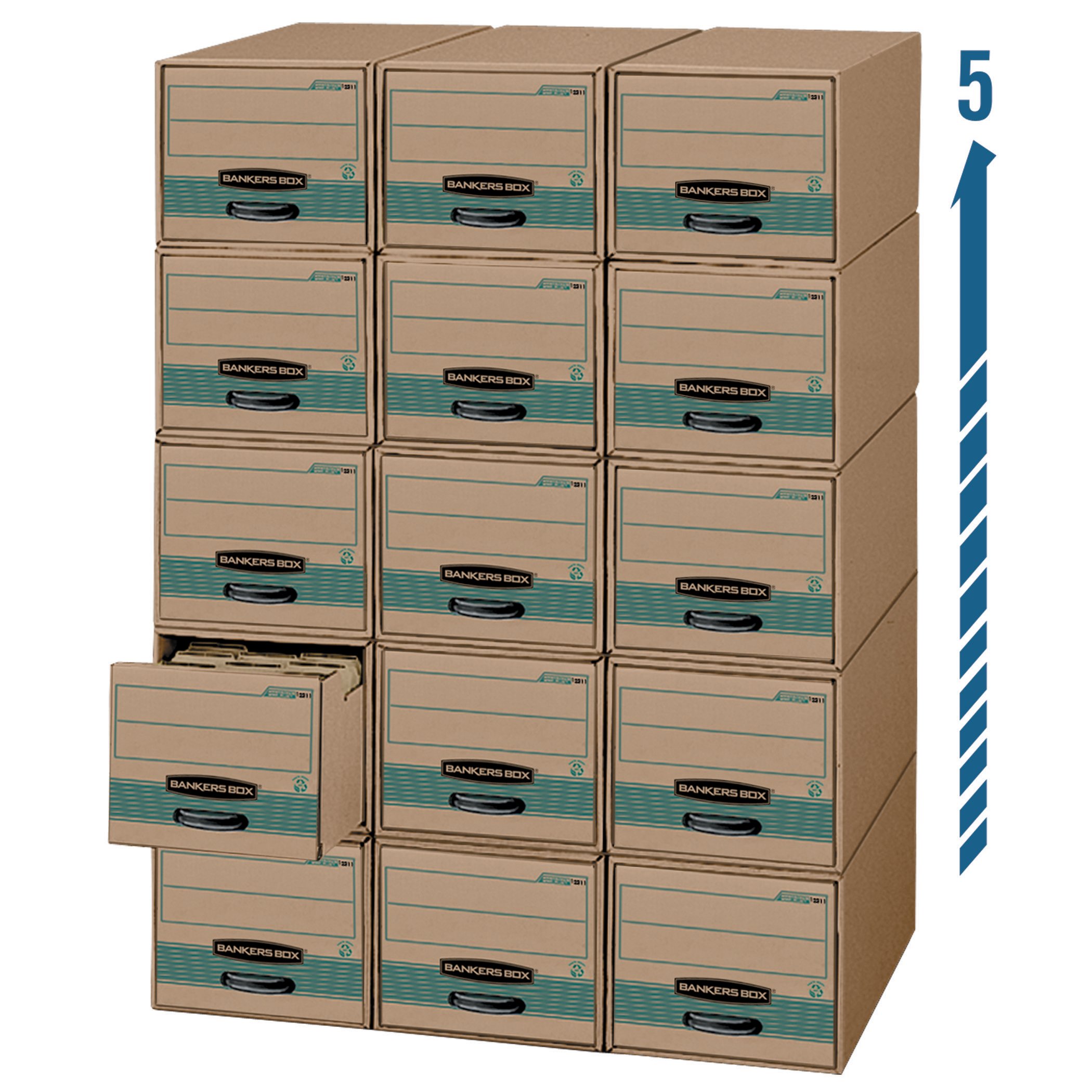 Bankers Box Stor/Drawer Steel Plus 100% Recycled Legal Size Storage Drawers - 6 Pack (1231201) for Office Organization, File Storage & Home Office Supplies