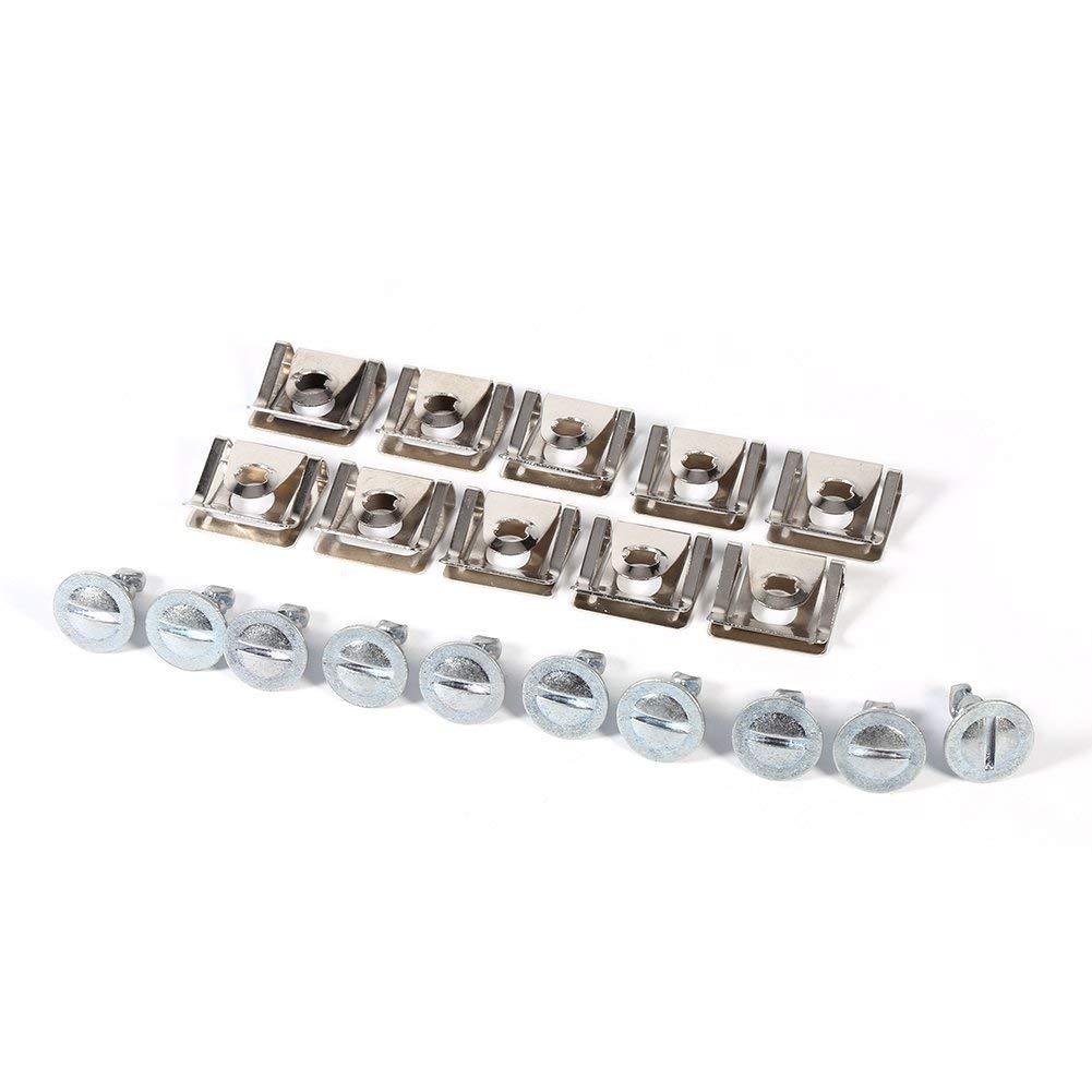 10x Engine Cover Screw Clips & Splash Guard Fasteners Kit - 8D0805121 Undertray Clips for Car Underbody Protection - Perfect for DIY Auto Repair & Maintenance