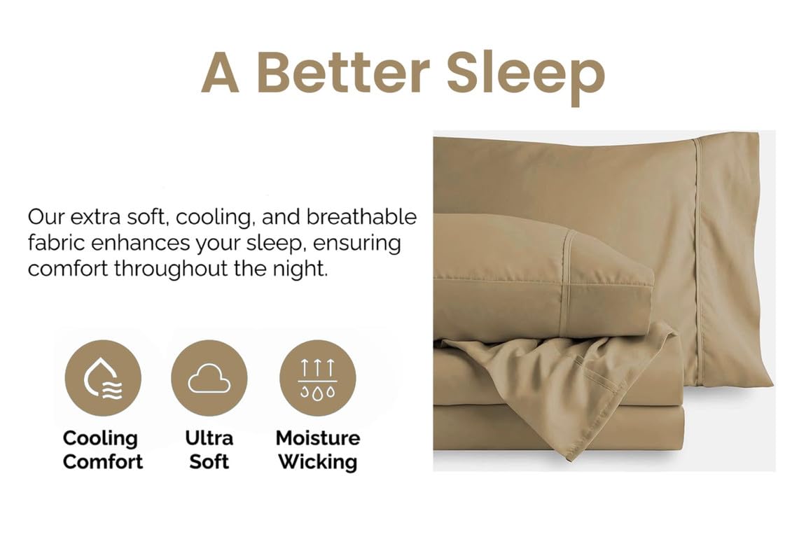 600 TC Percale Cotton Sheets for Twin Size Bed - Ultra Soft & Breathable Deep Pocket Bedding Set | Perfect for Guest Rooms, Dorms & Cozy Sleep