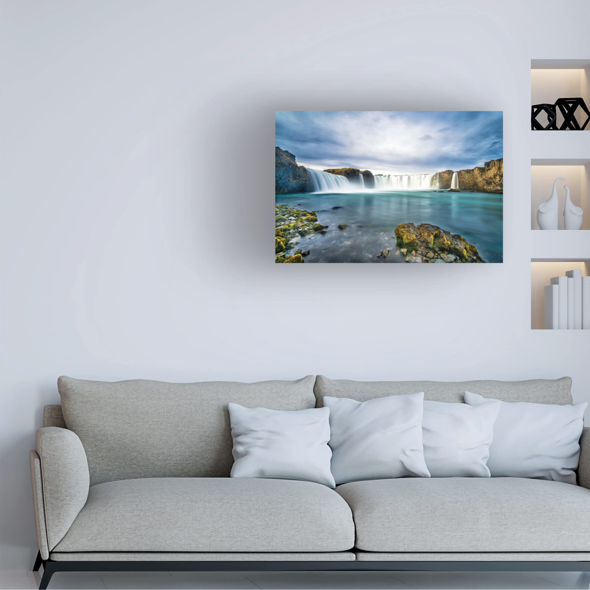Jeffrey C Sink 'Godafoss' Canvas Wall Art Print - Premium Trademark Fine Art for Living Room, Bedroom & Office Decor