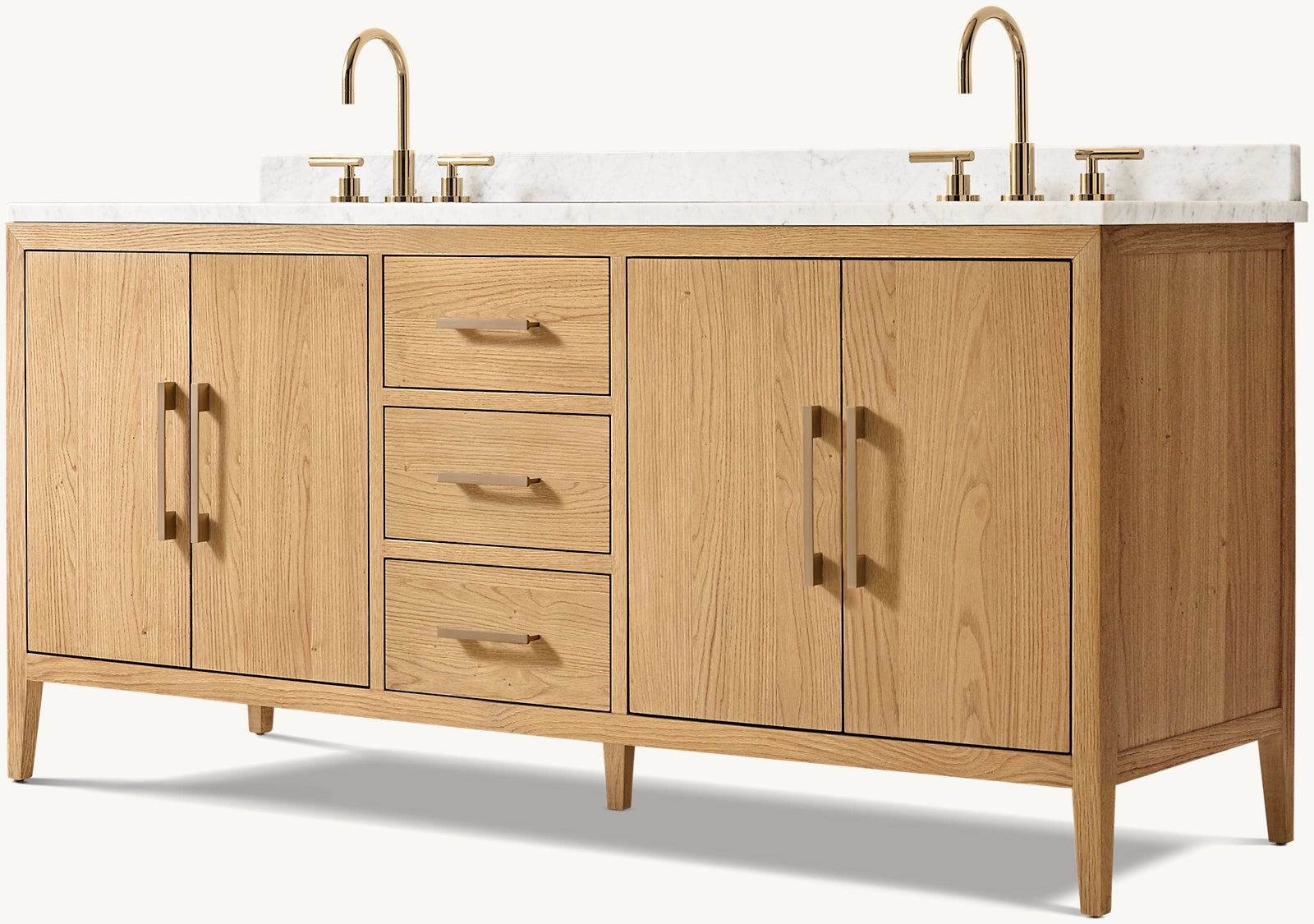Modern French Style Double Bathroom Vanity with Sink - Elegant Storage Solution for Master Bathroom & Guest Bathroom Remodel