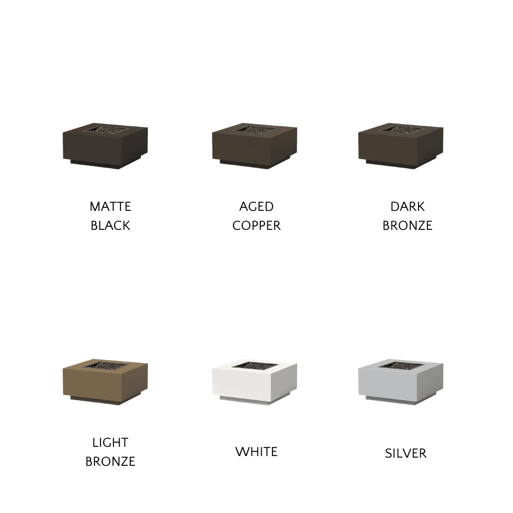 Outdoor Fire Pit Table - Square Concrete Fire Pit with Glass Wind Guard for Patio, Backyard, and Garden - Perfect for Camping, BBQ, and Gatherings