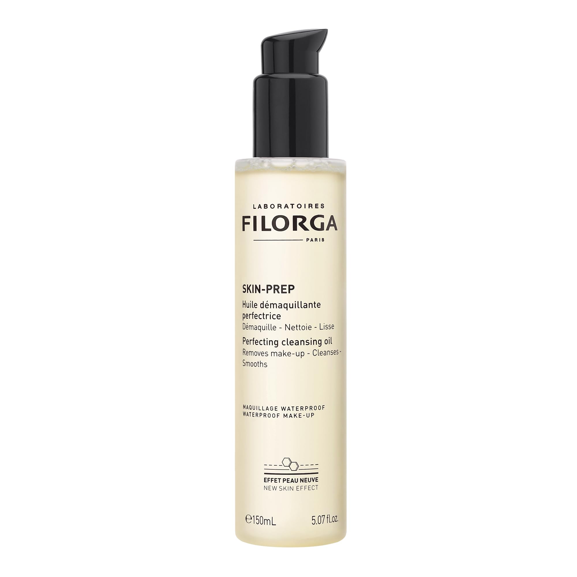 Filorga Skin-Prep Cleansing Oil Makeup Remover with Omega-6 & Papain Enzymes - Deeply Cleanses & Removes Makeup - 5.07 fl oz - Perfect for Daily Skincare & Gentle Makeup Removal