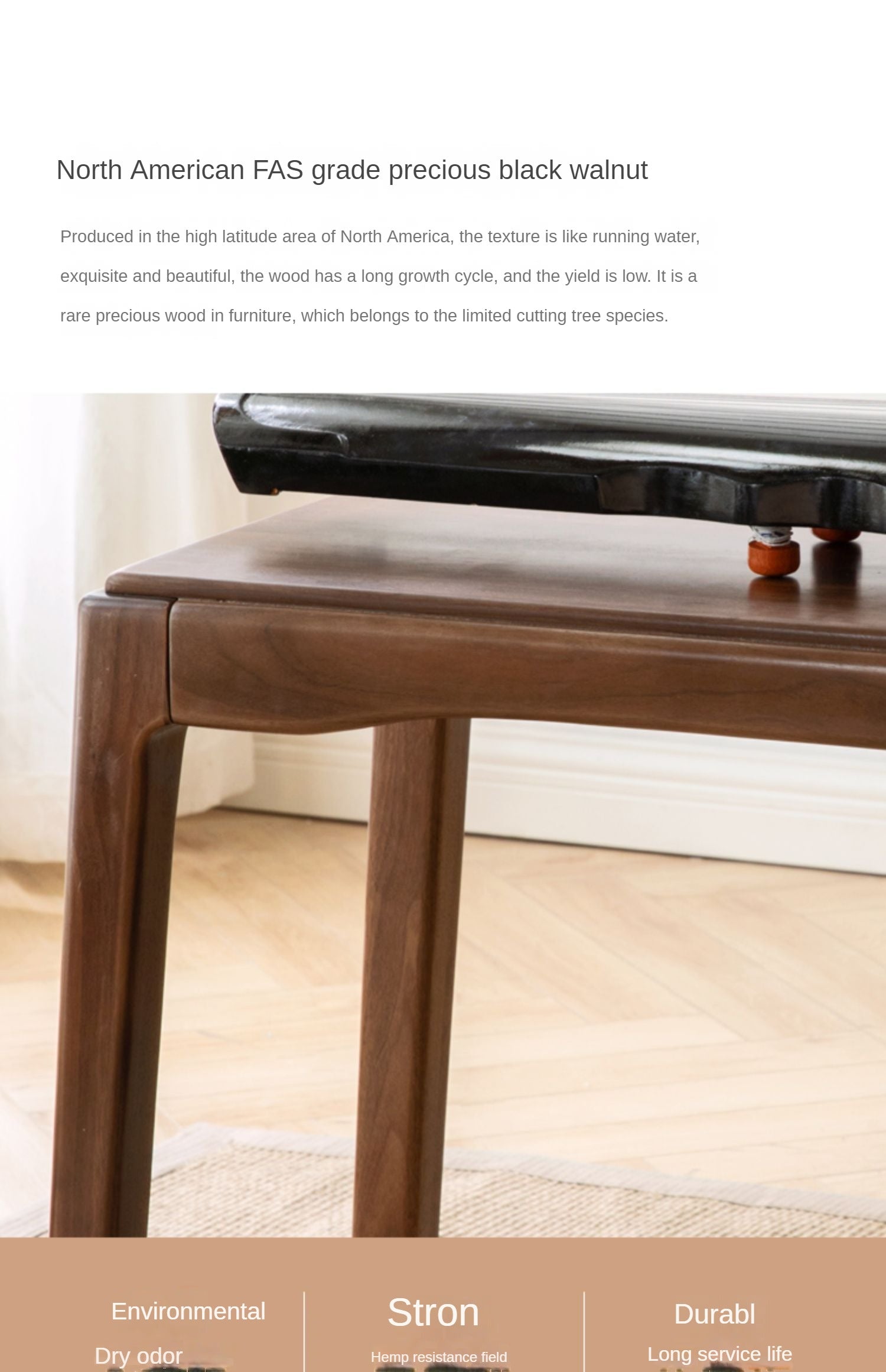 Premium Black Walnut & Oak Solid Wood Desk - Handcrafted Office Desk for Home & Workspace - Durable Writing Table for Study, Work & Remote Office