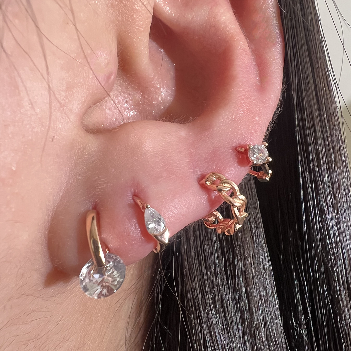 Single White Topaz Huggie Earrings – Dainty & Elegant Stud Earrings for Women | Perfect for Everyday Wear, Parties & Special Occasions