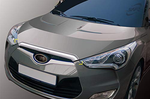 SAFE Chrome Hood Guards Bonnet Protector for 2012-2018 Hyundai Veloster - Durable Car Front End Protection Against Road Debris & Rocks (Perfect for Off-Roading & Highway Driving)
