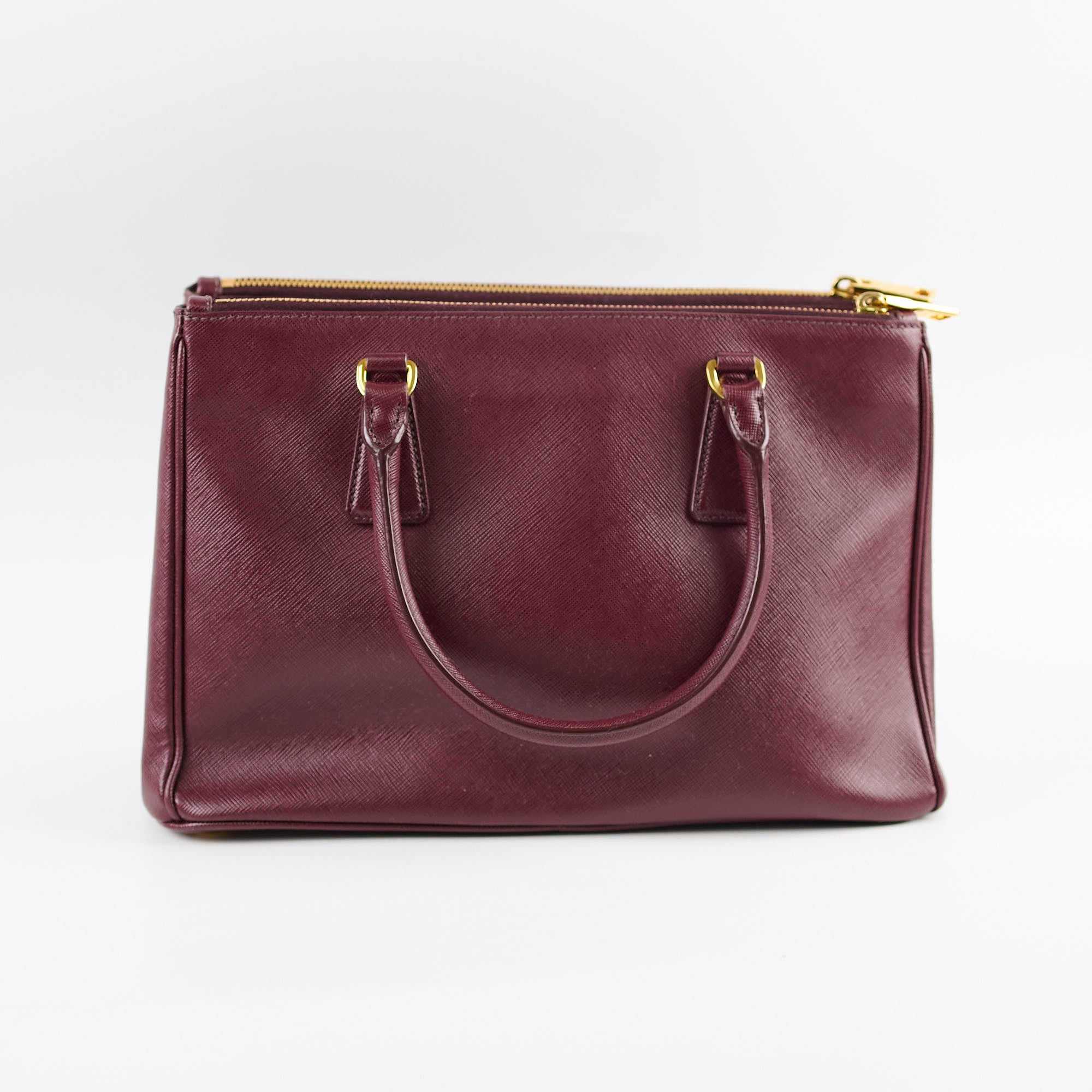 Prada Galleria Saffiano Leather Tote Bag for Women - Burgundy Luxury Handbag - Perfect for Work, Travel & Everyday Use