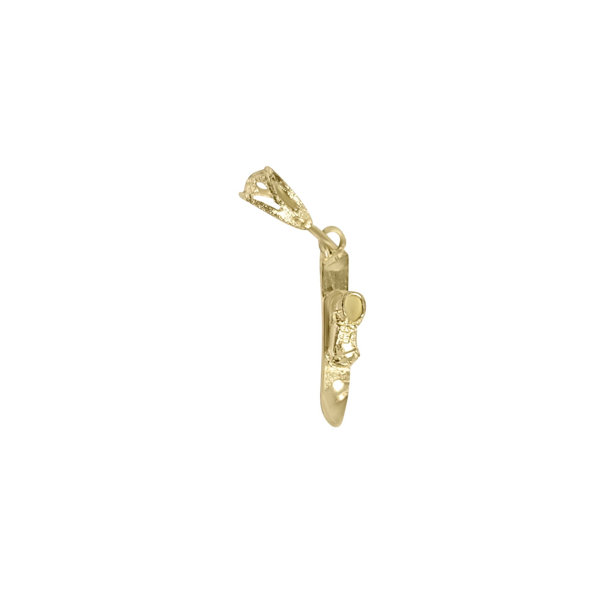14K Yellow Gold Dainty Small Snowboard Charm with Diamond Cuts - Perfect for Jewelry Gifts, Snowboarding Enthusiasts & Winter Sports Lovers