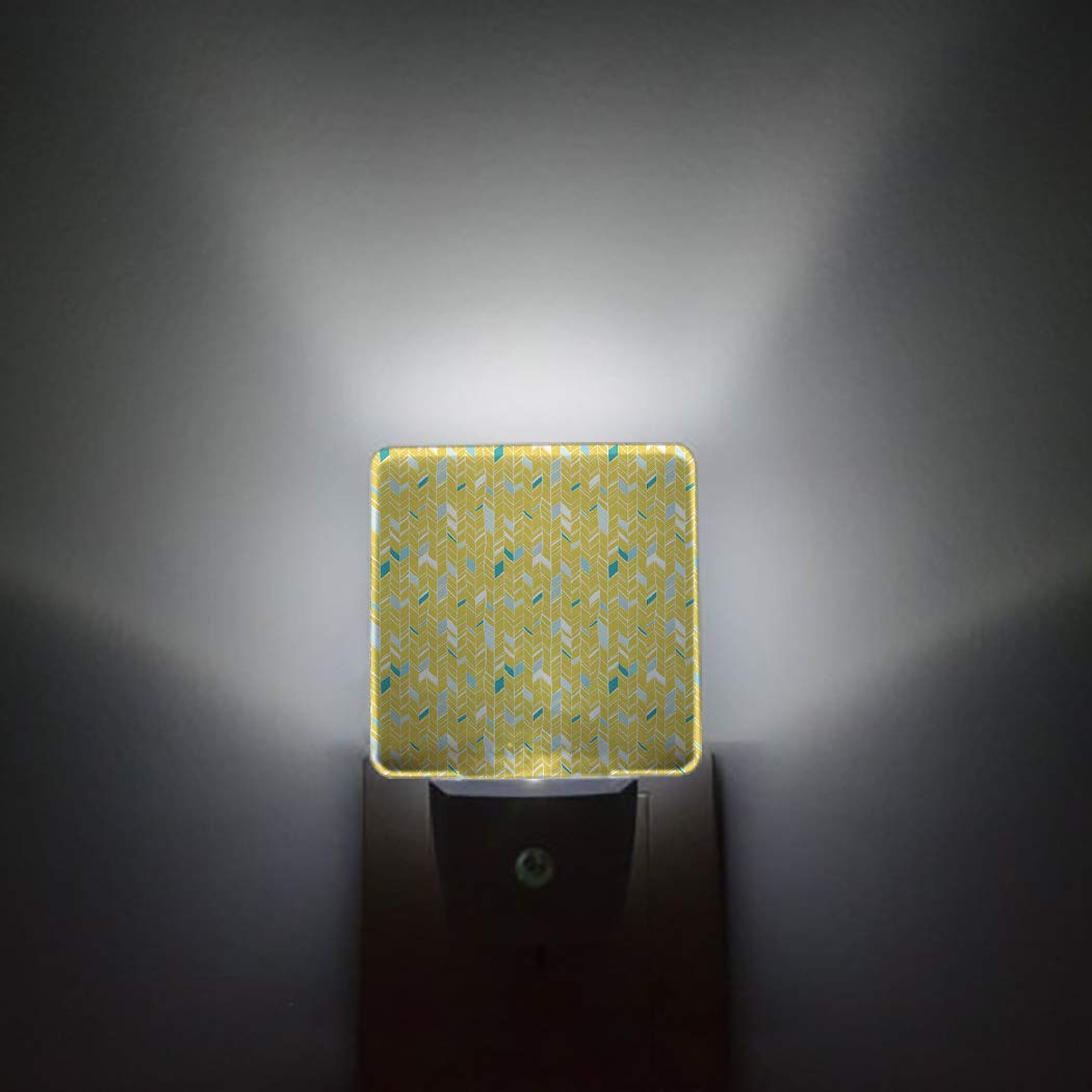 LED Night Light with Auto Sensor - Yellow Block Stripe for Bedroom, Bathroom & Hallway