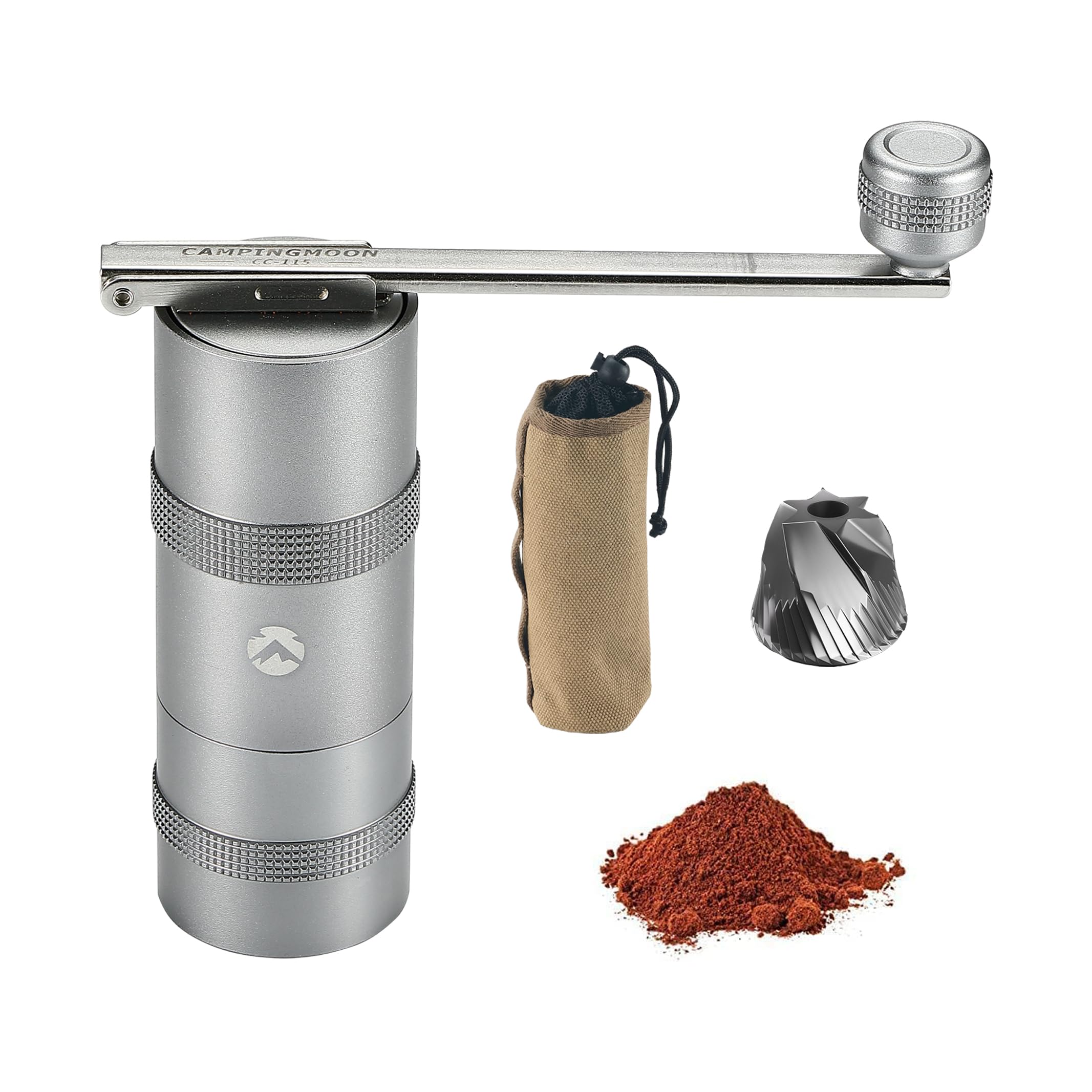 Premium Manual Coffee Grinder - Stainless Steel Portable Hand Crank Mill for Espresso, French Press & Pour Over - Perfect for Camping, Travel & Home Use (Model CC-115)