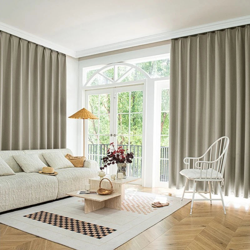 Teresa Fire Retardant Blackout Curtains - Herringbone Pattern Thermal Insulated Drapes for Bedroom & Living Room | Custom Size Window Treatment for Home Safety & Light Blocking