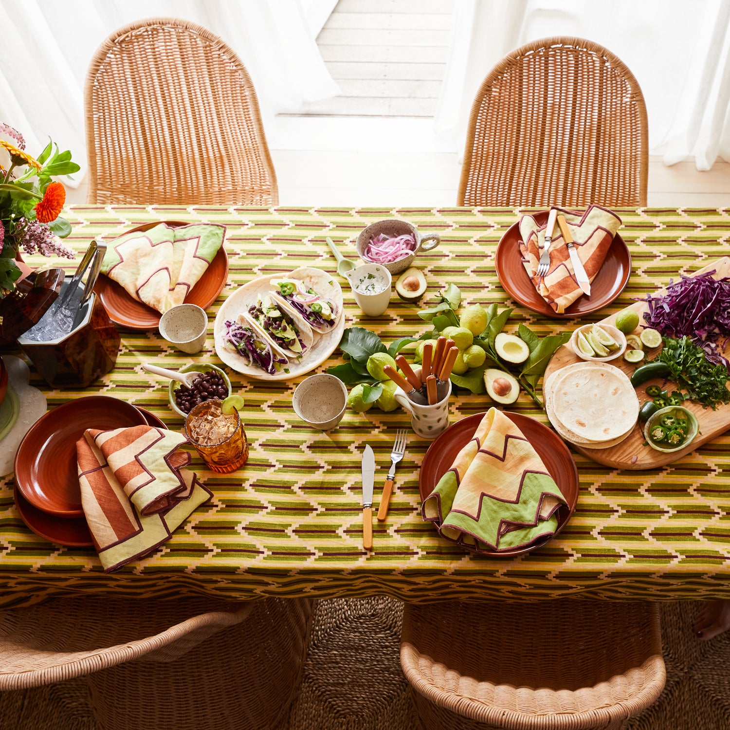 Premium Nisha Tablecloth with Elegant Palm Design - Perfect for Dining, Parties, and Home Decor