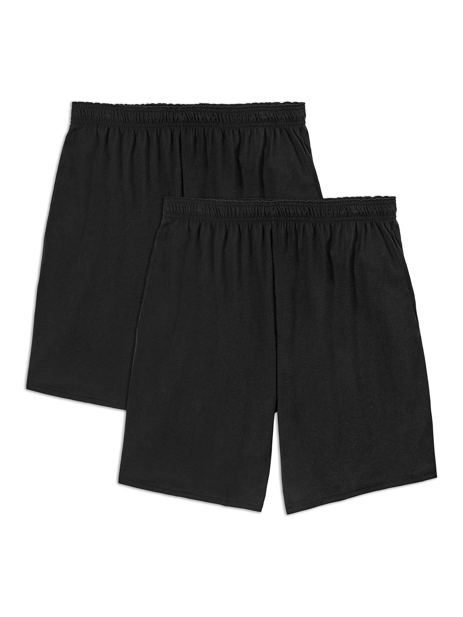 Fruit of the Loom Men's Eversoft Cotton Shorts with Pockets - Soft Breathable Casual Shorts for Summer, Lounge, Gym & Outdoor Activities