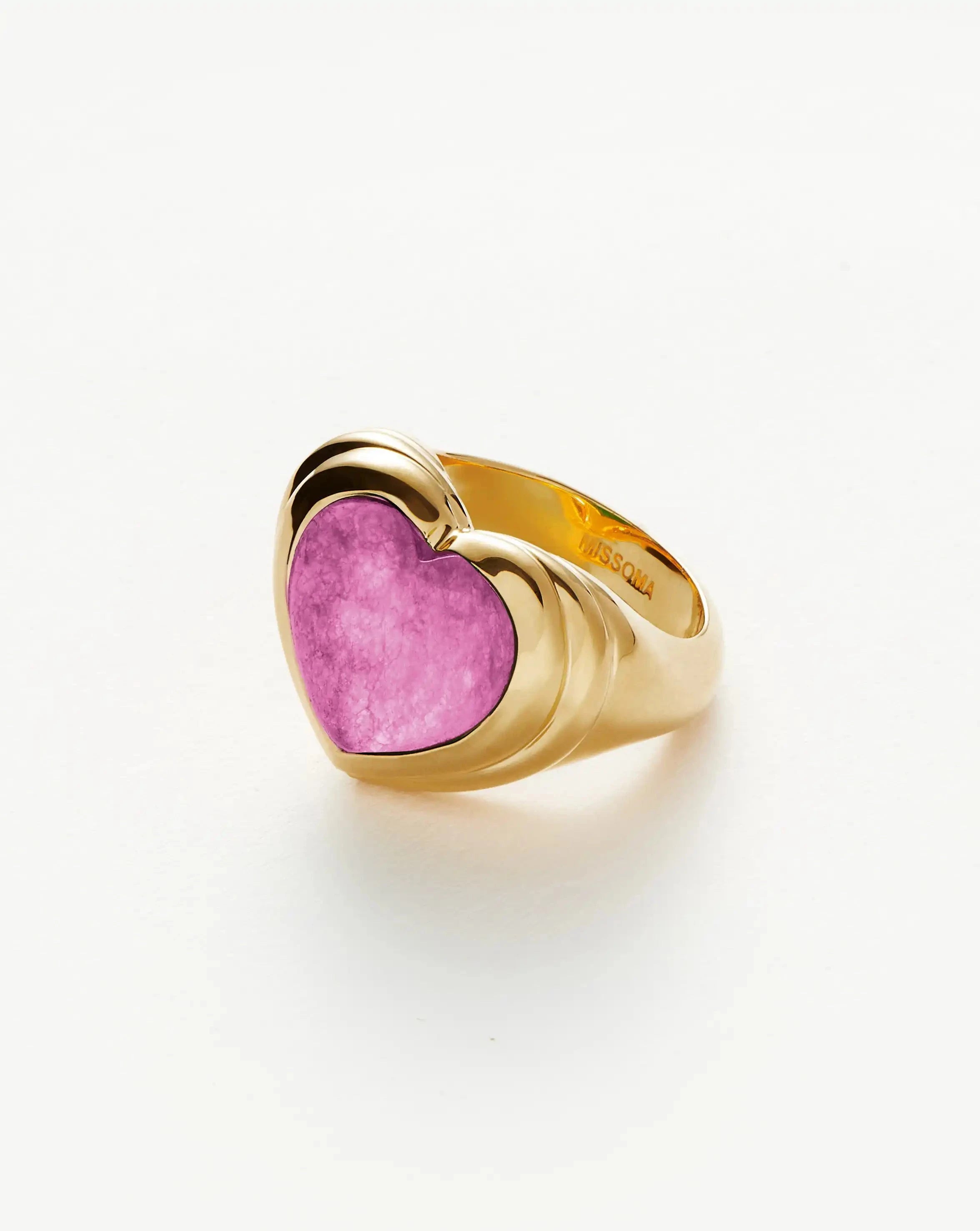 18k Gold Plated Jelly Heart Gemstone Ring with Purple Quartz - Elegant Jewelry for Women, Perfect for Valentine's Day Gifts, Anniversary Presents & Romantic Occasions
