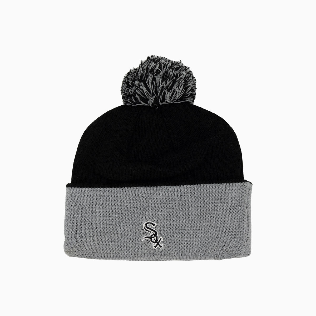 Chicago White Sox MLB Official Pom Beanie Knit Hat - Winter Warm Cuffed Skull Cap for Men & Women - Perfect for Baseball Games, Outdoor Sports & Cold Weather
