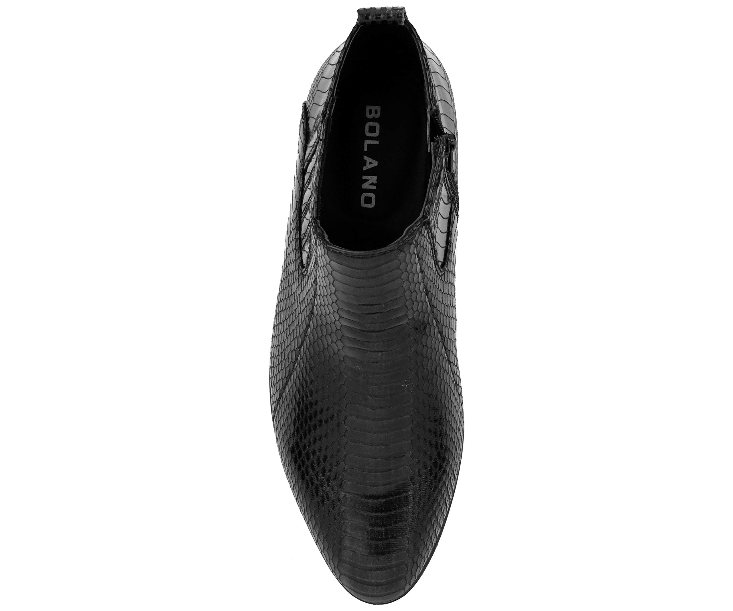 Bolano Adder Men's Fashion Boots - Realistic Snake Print Dress Ankle Boots with Easy Zipper Slip-On Design | Perfect for Office Wear, Night Out & Casual Style