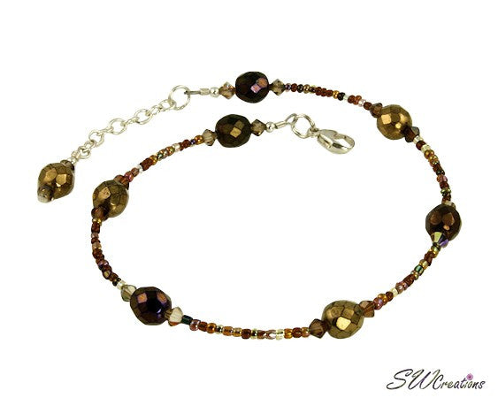 Topaz Czech Crystal Beaded Anklet - Elegant Bohemian Ankle Bracelet for Women | Perfect for Beach, Summer & Boho Fashion