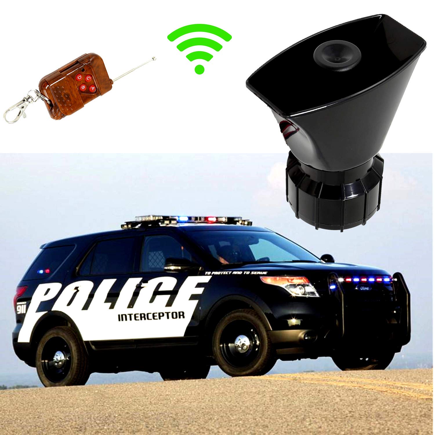 100W 12V Air Horn Kit - Loud Car Horn Siren with Speaker System for Trucks, Boats, Police Vehicles & Emergency Alarms | Perfect for Off-Roading, Security & Vehicle Customization