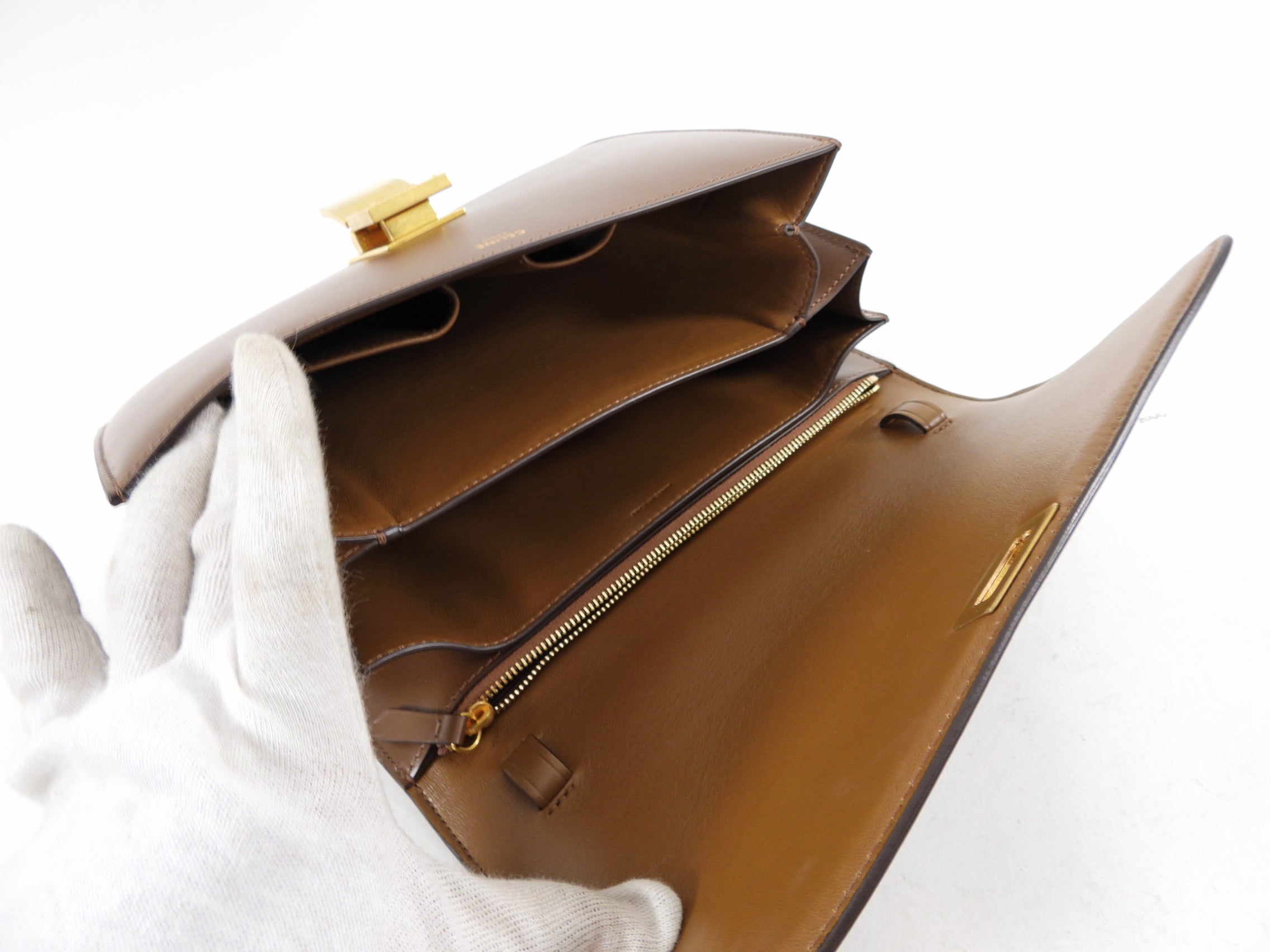 Celine Medium Classic Box Bag in Camel Brown - Timeless Luxury Handbag for Women, Perfect for Work, Travel & Everyday Elegance