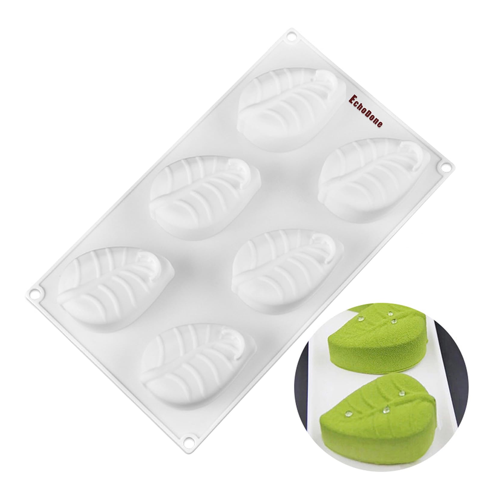 EchoDone 6-Cavity Tree Leaves Silicone Mold for DIY Soap, Candle, Lotion Bars & Cake Decorating - Reusable Baking & Craft Supplies for Homemade Gifts, Bath Bombs & Dessert Making