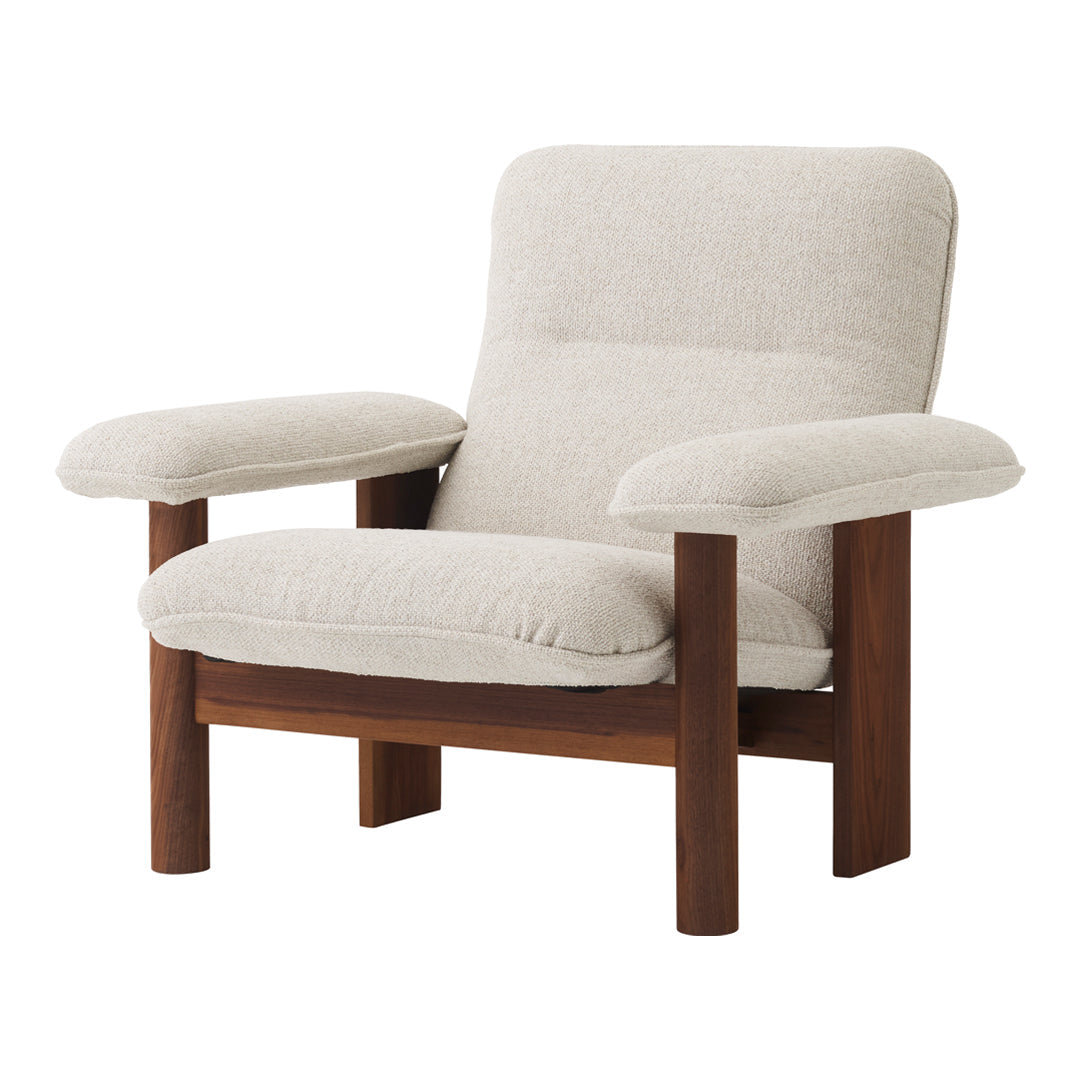 Brasilia Lounge Chair - Mid-Century Modern Accent Chair for Living Room, Bedroom & Office - Comfortable Upholstered Armchair with Wooden Legs