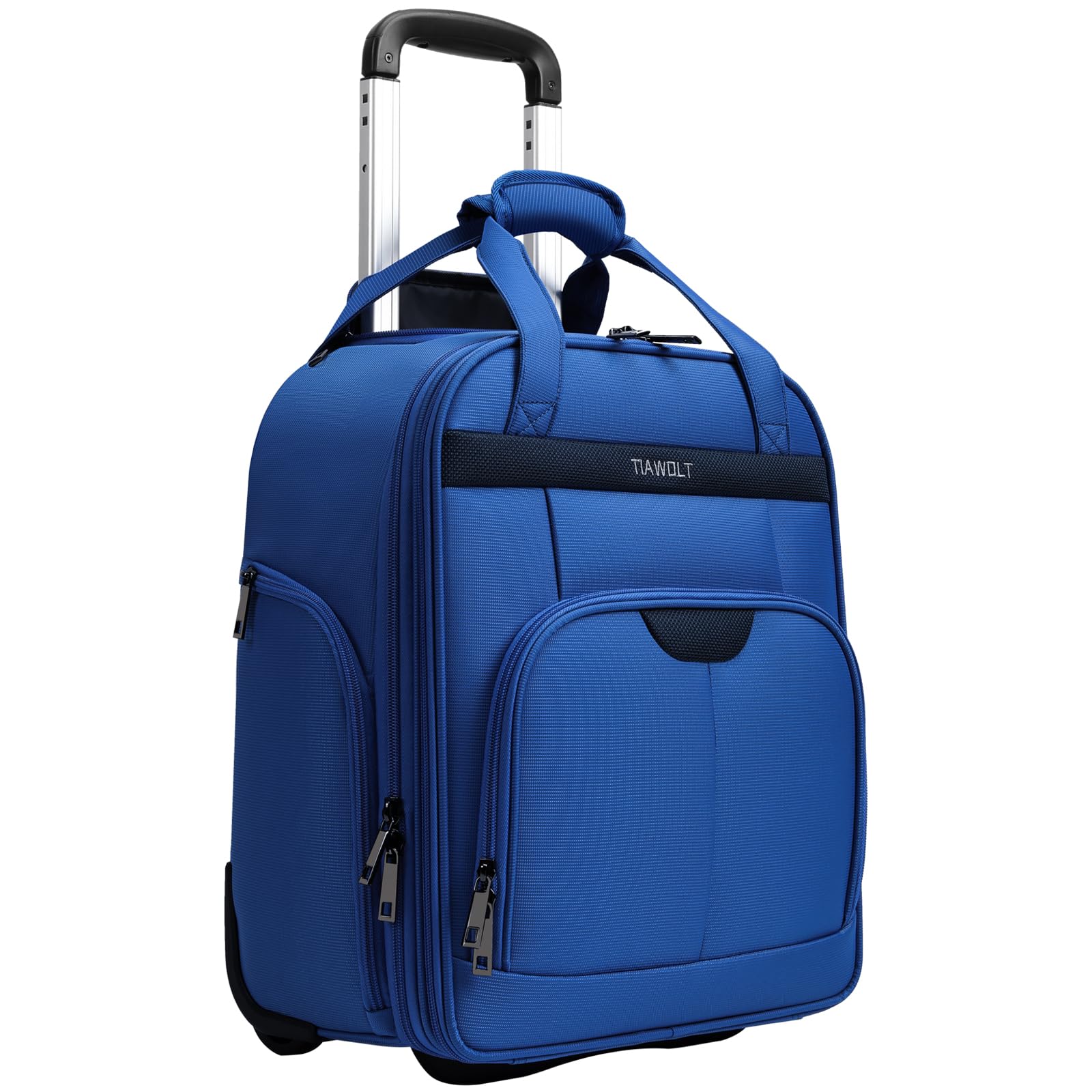 16-Inch Lightweight Underseat Carry-On Luggage with Wheels - Soft-Sided Weekender Overnight Bag for Women & Men, Fits 15.6