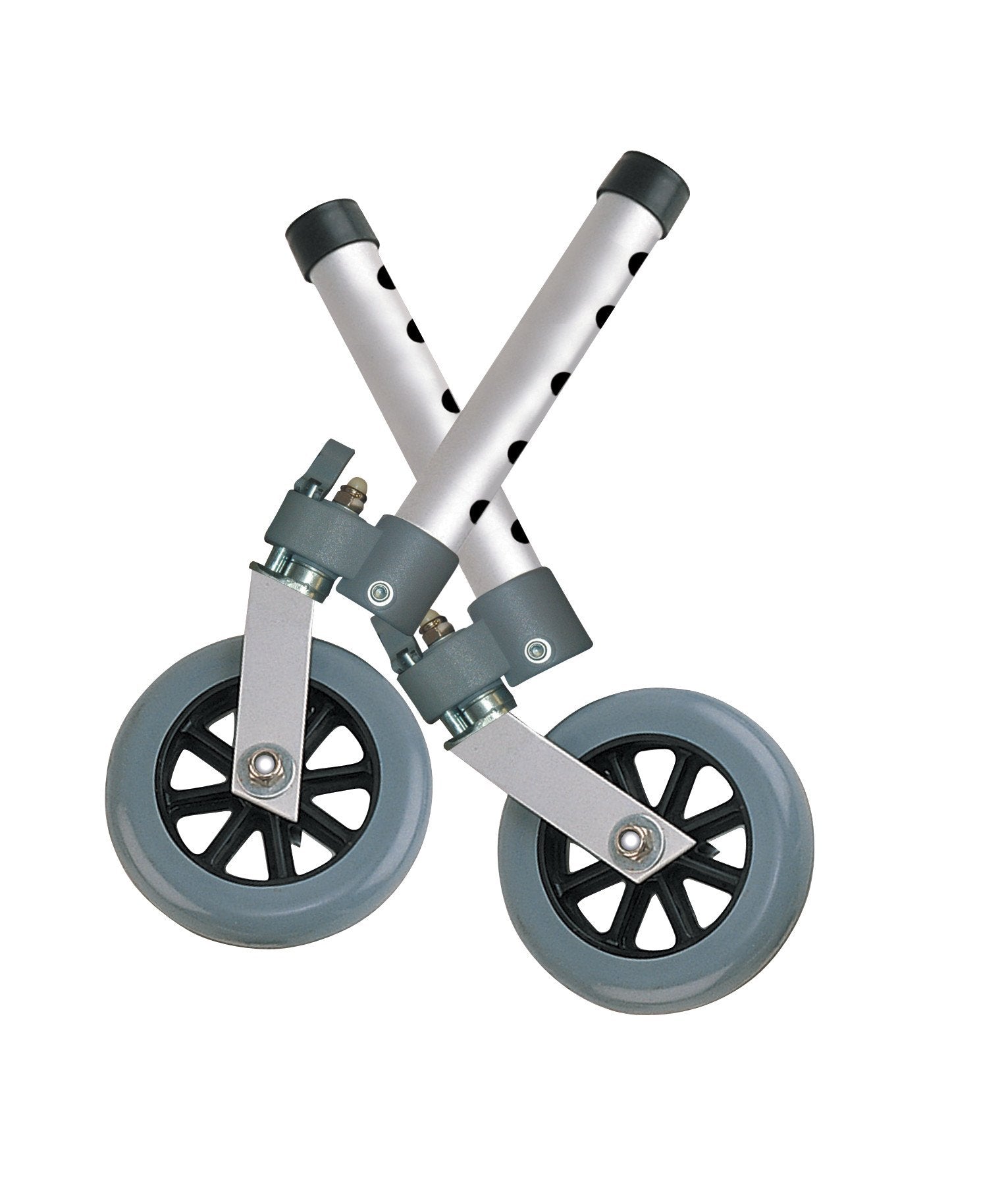 Swivel Lock 5 Walker Wheels - Replacement Wheels for Mobility Walkers & Rollators - Non-Slip Rubber Tires for Indoor/Outdoor Use on Hardwood, Tile & Carpet