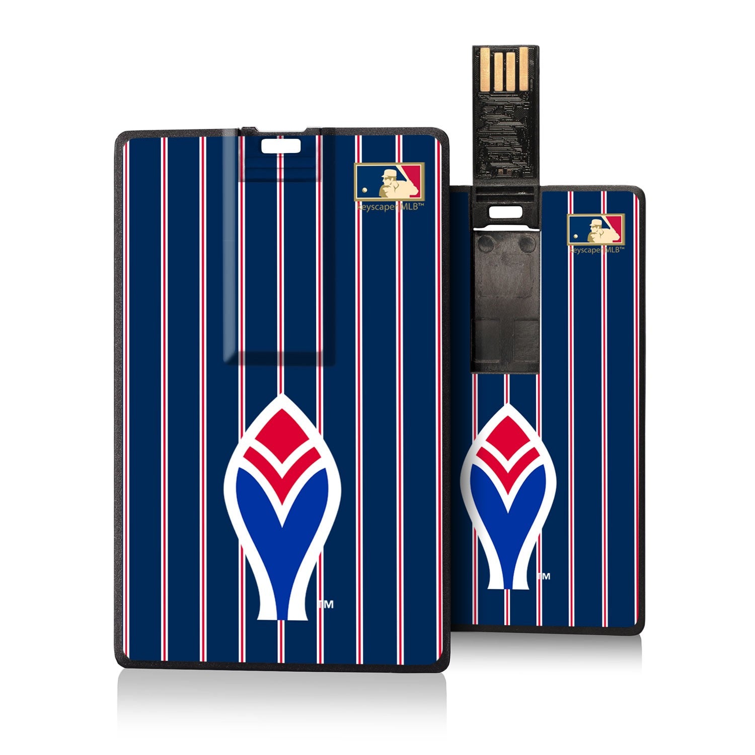 Atlanta Braves 1972-1975 Cooperstown Collection Pinstripe USB Flash Drive 32GB - Vintage Baseball Memorabilia for Credit Card Storage & Data Transfer
