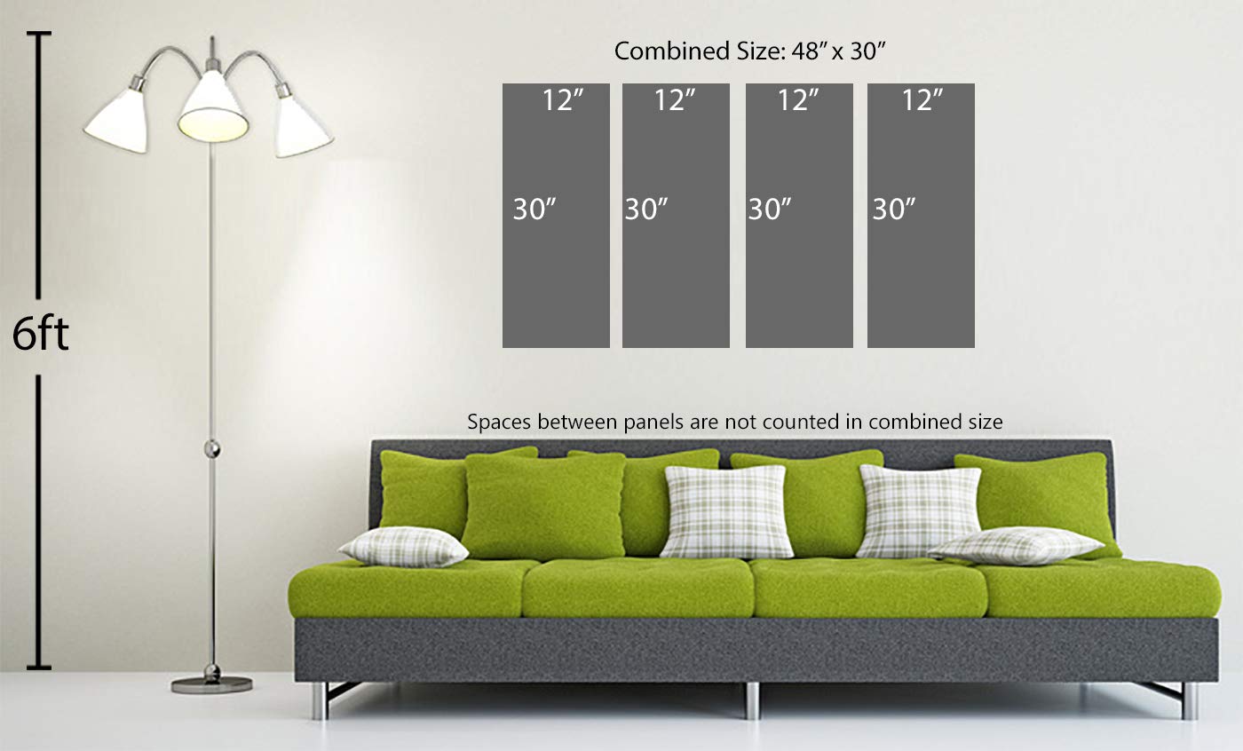48x30 Inch Coffee Cup Canvas Print Wall Art - 4 Panel Split Coffee Shop Decor for Home, Office & Cafe | Perfect for Dining Rooms, Living Rooms & Coffee Shops