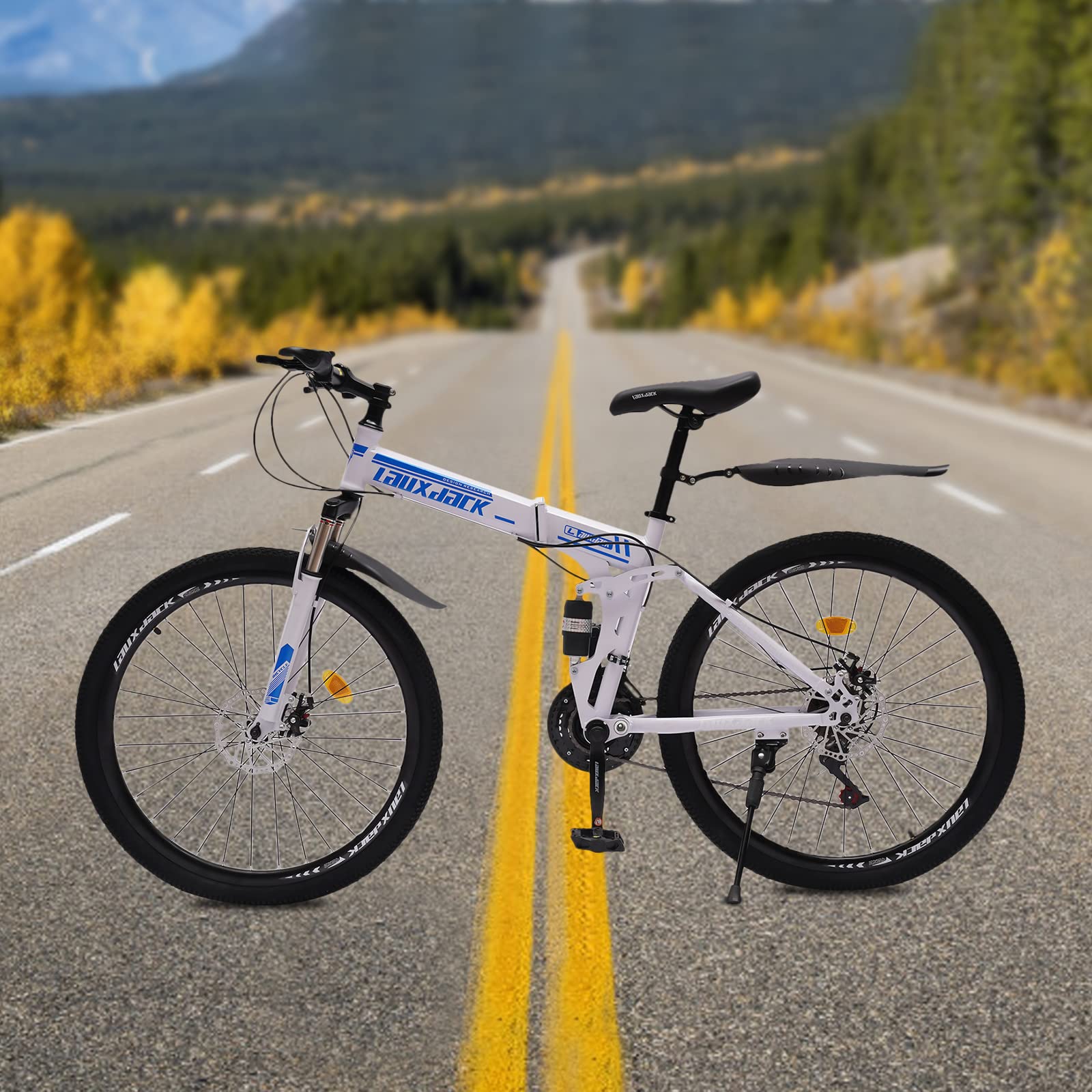 Foldable Bicycle for Adults - High Carbon Steel Folding Mountain Bike with Dual Disc Brake | Non-Slip Design for Men & Women | Perfect for Uneven Roads, Muddy Trails & Mountain Adventures | Commuting, Camping & Urban Exploration