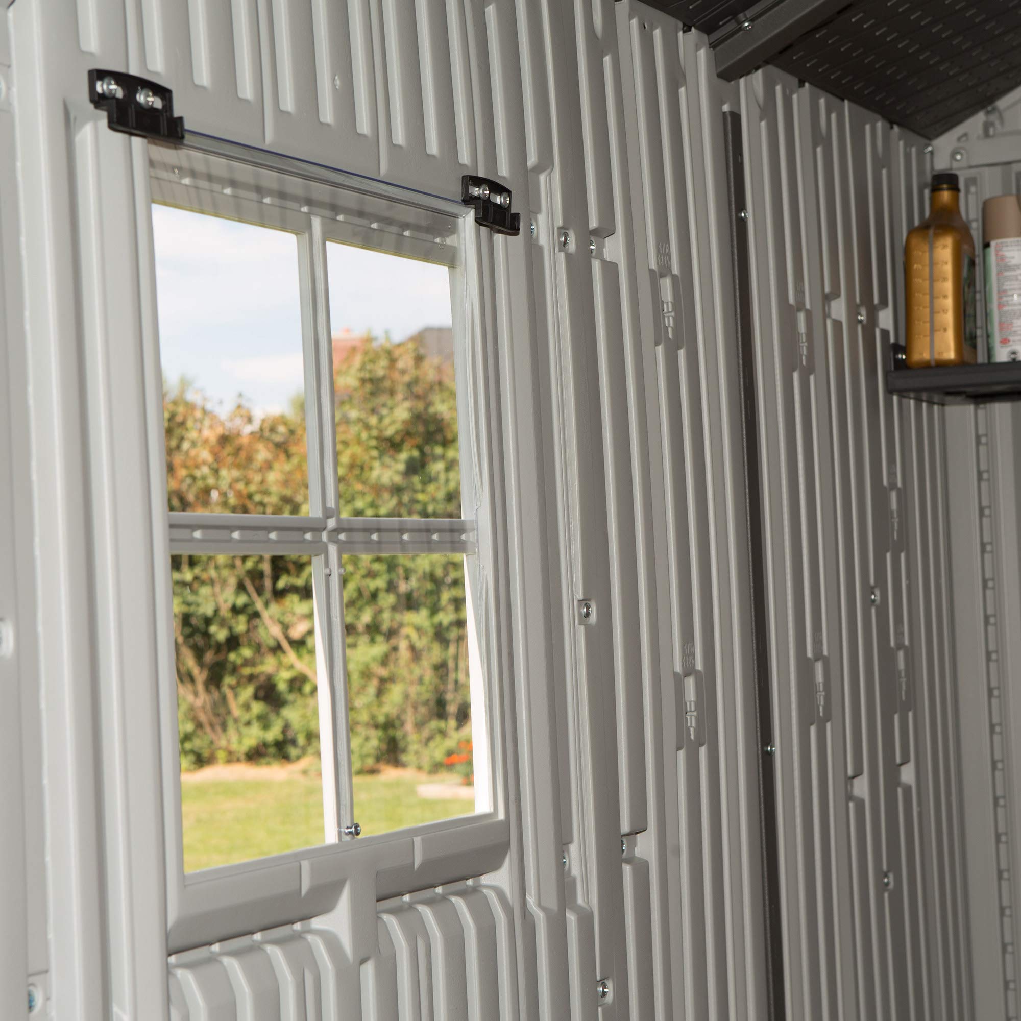 Lifetime 60202 8x10 Ft. Outdoor Storage Shed, Gray - Durable Weather-Resistant Backyard Shed for Garden Tools, Lawn Equipment & Seasonal Items | Perfect for Patio, Yard & Home Organization