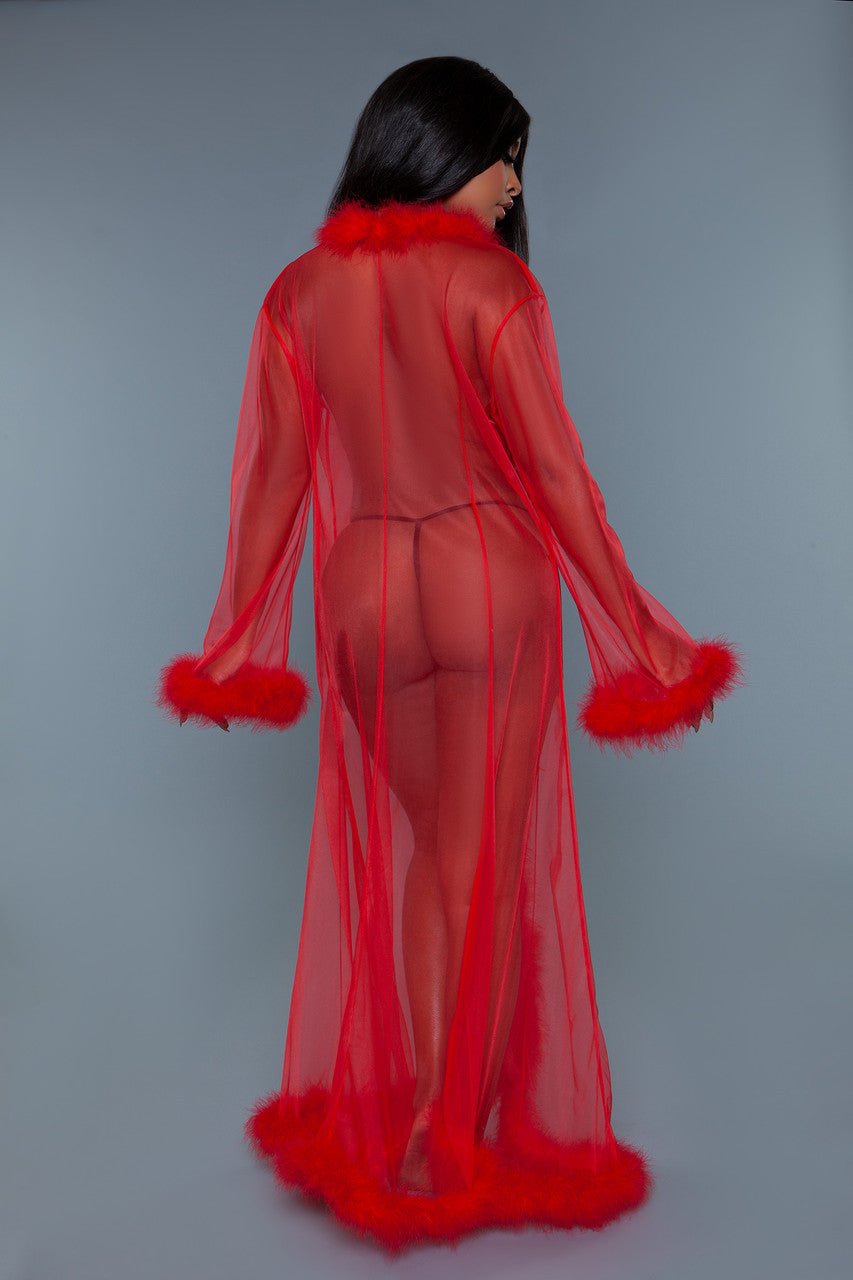 BeWicked Women's Soft Marabou Feather Robe BW1650 - Luxurious Lingerie for Boudoir, Bridal & Special Occasions