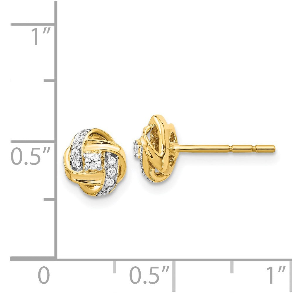 14K Gold Diamond Knot Stud Earrings for Women - Elegant Post Earrings EM5508 013 YA - Perfect for Weddings, Parties & Everyday Wear