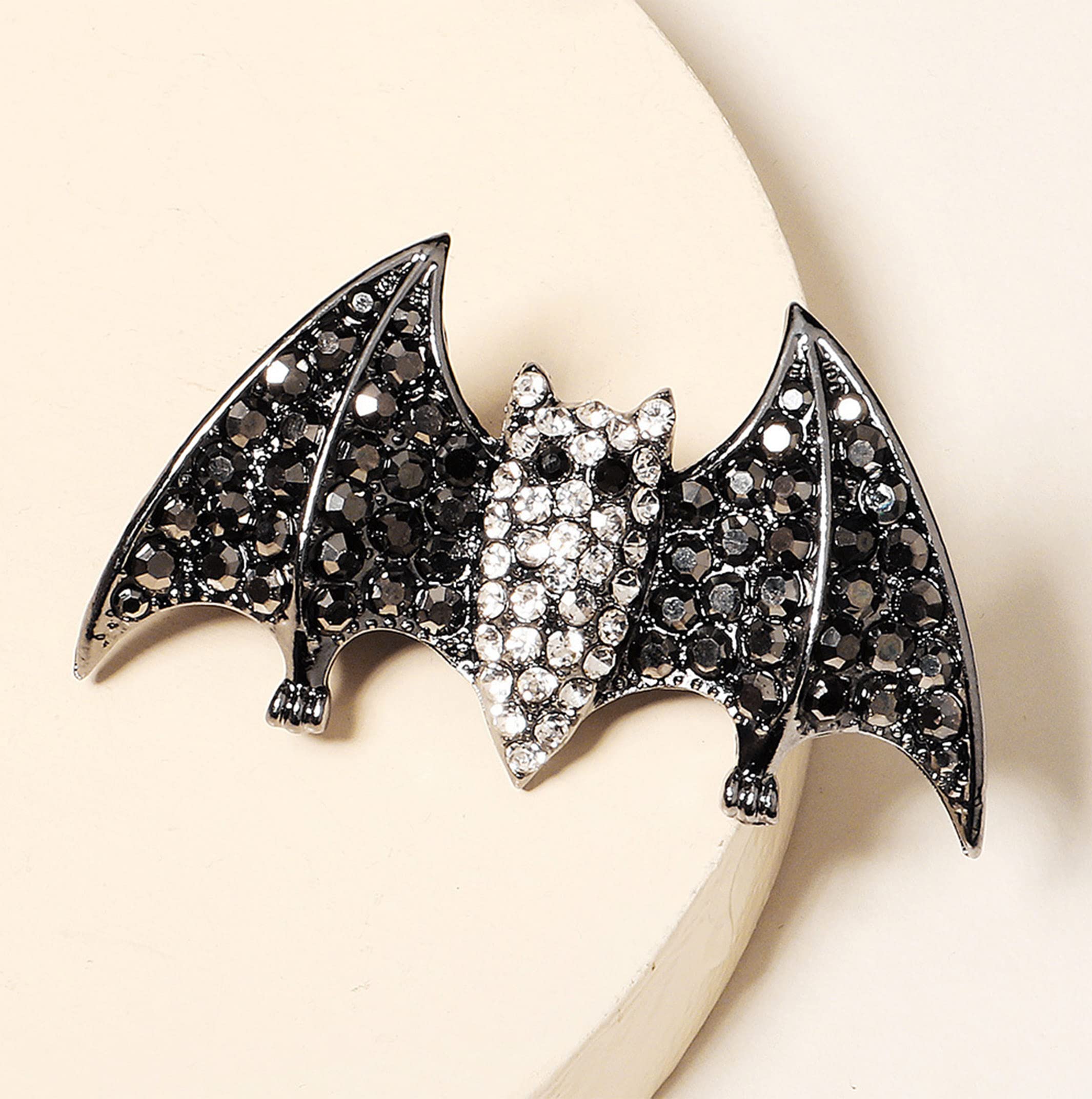 Halloween Spider Hair Clip for Women - Austrian Crystal Bat Hair Accessory for Costume Parties & Cosplay