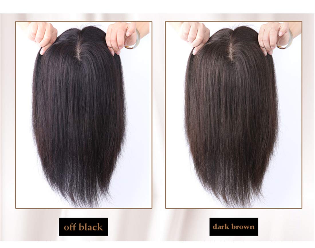 Remy Human Hair 6x6 Inch Large Silk Top Hair Crown Topper for Thinning Hair - 15