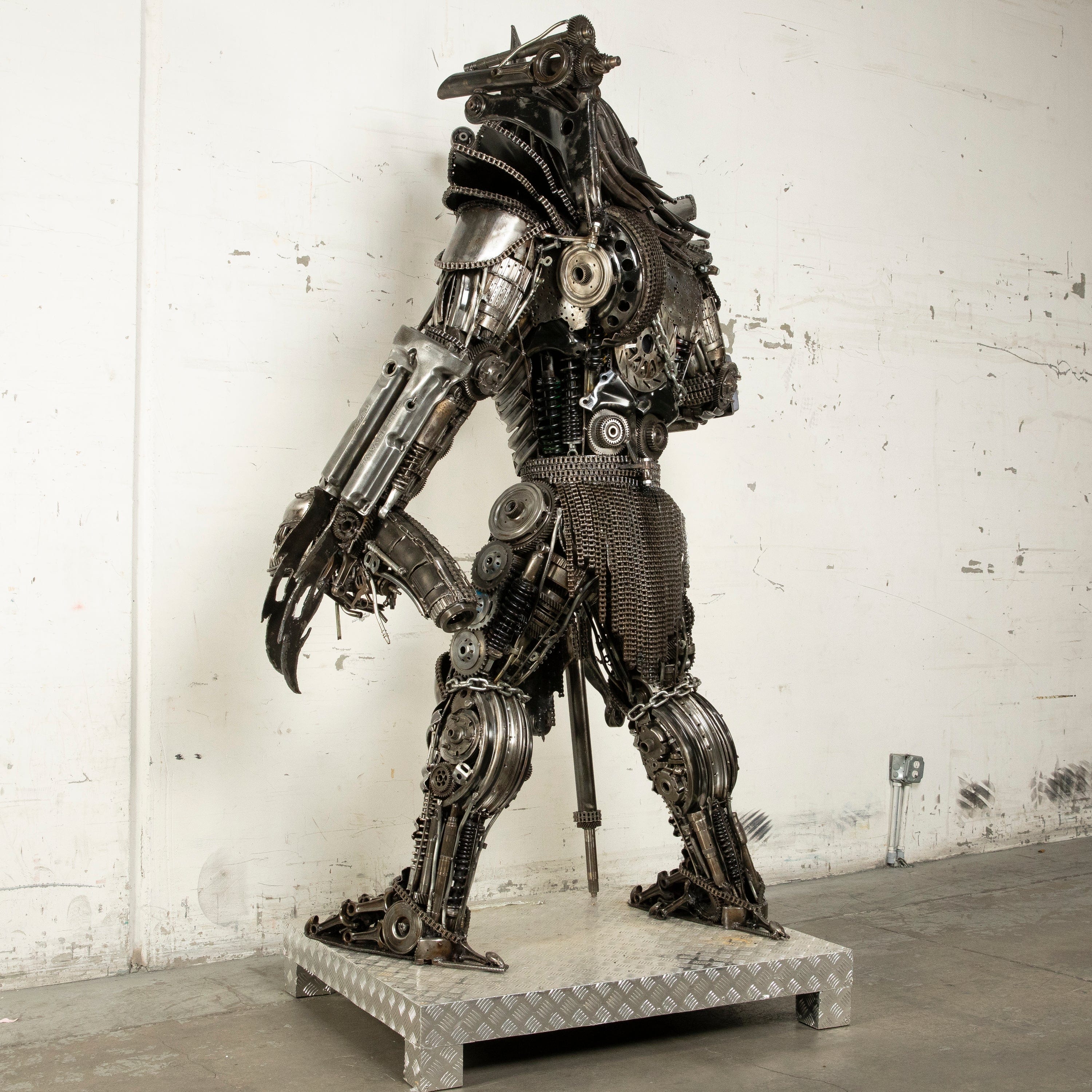 91 Predator Inspired Recycled Metal Wall Art Sculpture - Unique Home Decor for Living Room, Office & Man Cave