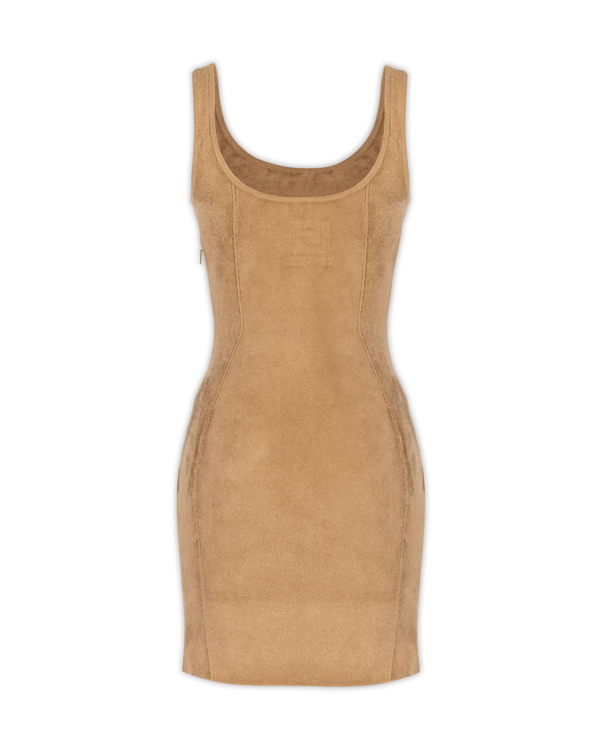 Fendi x Skims Velvet Knit Mini Dress - Women's Luxury Fashion for Parties & Date Nights | Soft Stretchy Bodycon Dress for Evening Events & Special Occasions