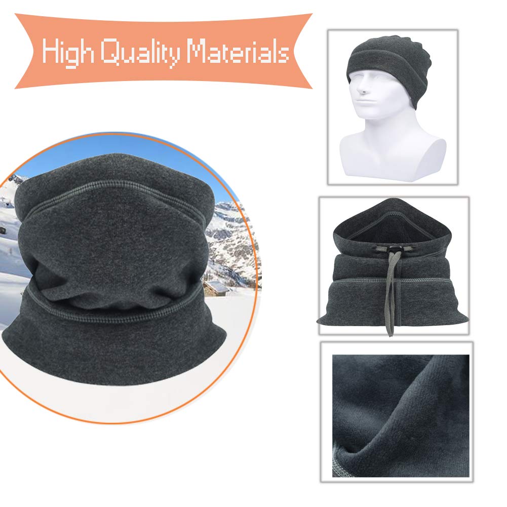 Winter Fleece Neck Gaiter & Face Scarf - Cold Weather Ski Mask, Balaclava Half Mask for Men & Women - Perfect for Skiing, Snowboarding, Hiking and Outdoor Activities