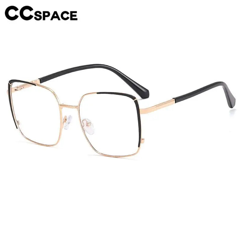 CCspace Women's Full Rim Oversize Square Alloy Eyeglasses Frame 57184 - Stylish Reading Glasses for Work, Office & Everyday Fashion Accessory
