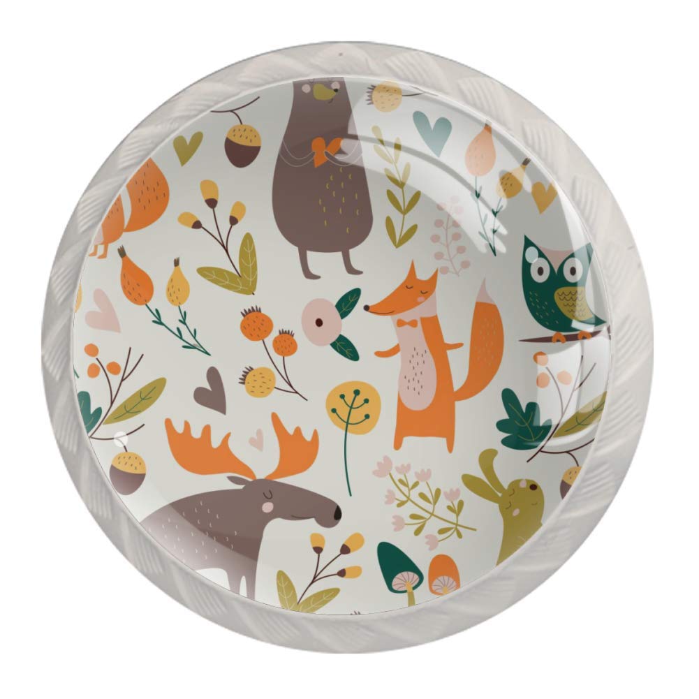 4-Piece Cartoon Animal Drawer Pulls - Round Cabinet Knobs for Kitchen, Dresser, Bookcase - Fun & Stylish Home Decor Upgrade for Kids' Rooms & Play Areas