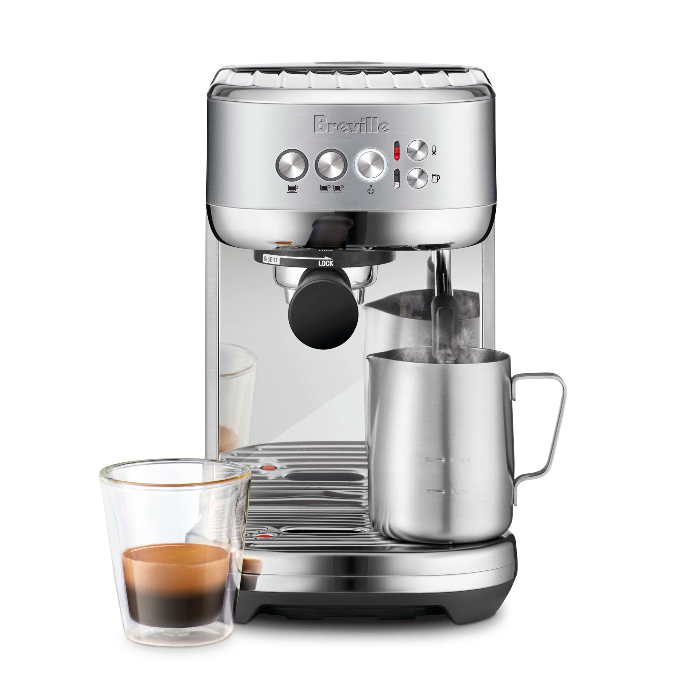 Breville Bambino Plus BES500BSS Espresso Machine - Compact Automatic Coffee Maker for Home & Office, Perfect for Lattes & Cappuccinos